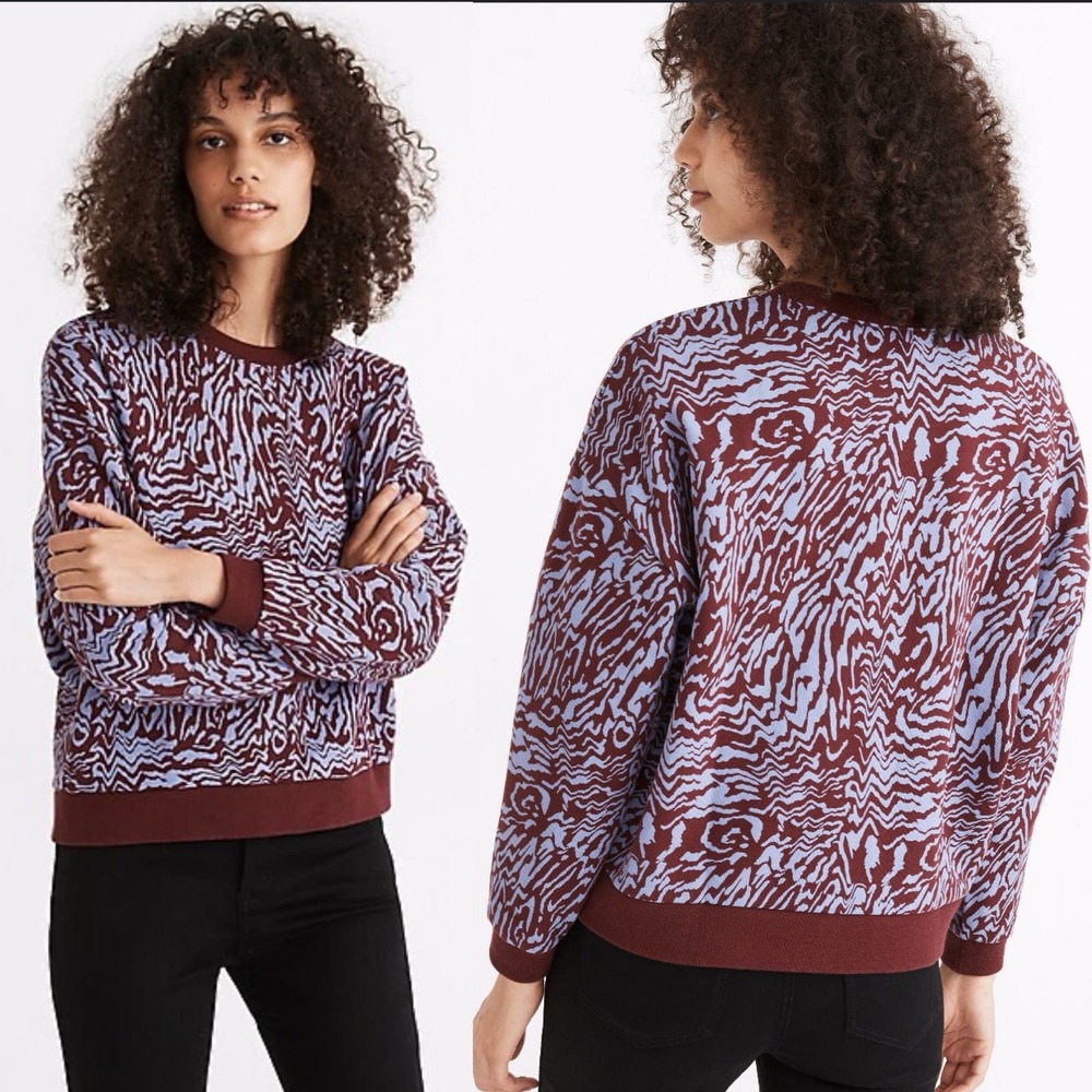 Madewell Re)sourced cotton oversized sweatshirt in tigerized print